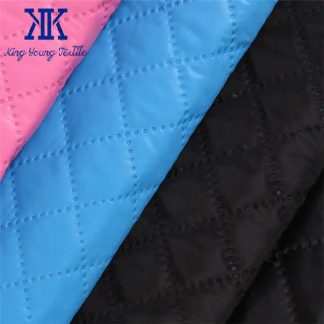 three layer polyester ultrasonic quilted taffeta lining fabric