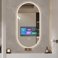 Miroir Magique Intelligent à Écran Tactile avec Bande LED Écologique en Acier Inoxydable Personnalisable pour Salon, Villa, Maison, Salle de Bain, Télévision, Hôtel Moderne