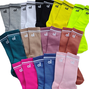 Allogoレディース18CM通気性ニットヨガドレスソックス滑り止めピュアボトムスポーツフィットネス卸売りフリーサイズ - Product Image 1
