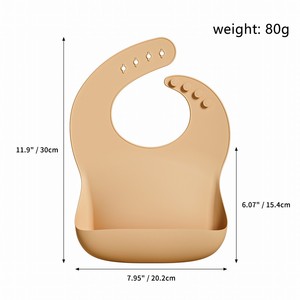 Bavoir bébé en silicone imperméable avec tour de cou réglable, tablier repas pour tout-petits et enfants, design 072, logo personnalisé, vente en gros - Product Image 4