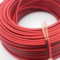 Câble RVB flexible 0,2/0,3/0,5/1/1,5/2,5/4/6 mm², fil rouge et noir parallèle en cuivre BC, gaine PVC, câble pour haut-parleur, cordon d'alimentation LED