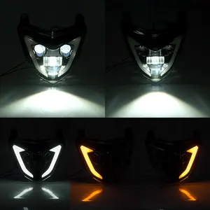 Fornecimento de fábrica Farol LED frontal preto com luz de posição DRL de feixe alto/baixo para D ucati Hypermotard