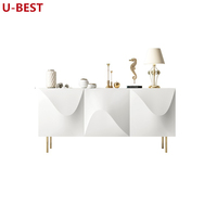 Meuble de rangement haut de gamme en bois de style designer, avec tiroirs, console minimaliste