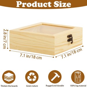 Custom solid wood mooncake gift <b>box</b>, wooden storage <b>box</b>, <b>pine</b> wood natural color, Mid-Autumn Festival gift packaging wooden <b>box</b> - Product Image 5