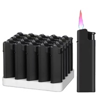 Briquet à gaz moderne, portable, coupe-vent, rechargeable, en plastique, avec logo personnalisé, pour barbecue en plein air, cigares et fêtes