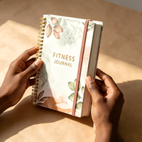 Carnet à spirales personnalisé avec couverture en PU multicolore, format A5, titre en feuille d'or, bande élastique, pages intérieures personnalisées pour journal, papeterie