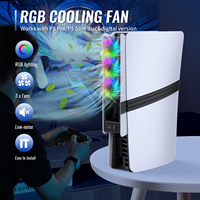 Ventilateur de refroidissement RVB pour PS5 Slim/Pro | Conception à double ventilateur avec fonctionnement silencieux et éclairage personnalisé
