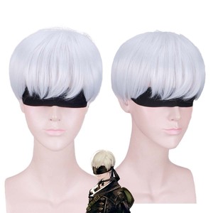 Nier: Automata 9S Kostuum Spelen Yorha Nr. 9 Type S Cosplay Kort Haar Pruik GAHC-012 - Product Image 1