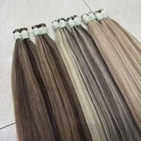 Pephair # P4-613 Extensions de cheveux Remy de luxe teints, en vrac, vietnamiens, trame simple, couleur plus foncée, seulement 100g, 30%+ de tissage, pointes épaisses et volumineuses