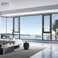 Ventana Abatible de Aluminio con Doble Acristalamiento, Moderna y Personalizada, Resistente al Viento, Aislante del Calor, Impermeable, para Apartamentos y Cocinas