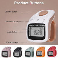 Compteur de doigts numérique Tasbeeh Misbaha pour la prière, rechargeable, imperméable vers l'arrière