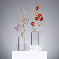 Vente directe usine – Sculpture d'arbre en cristal fait main, écologique, en forme de plante, pour décoration intérieure, ornement de bureau, mariage