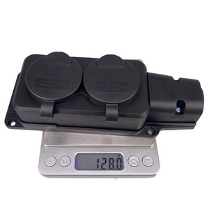 Nuovo IP54 16A 3500W EU <span class=keywords><strong>2</strong></span> Gang <span class=keywords><strong>Schuko</strong></span> f tipo esterno coperchio impermeabile presa di corrente germania Russia prolunga Wireless - Product Image 4