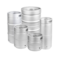Fût à bière en acier inoxydable 304 de 1/4 BBL, norme américaine, haute demande, avec raccords A/G/S/D/M SPEAR, empilable, argenté, épaisseur 1,8 mm, durable