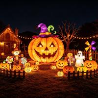 Lanternes d'Halloween en forme d'animaux, installations lumineuses pour festivals, extérieur, étanches, en tissu de soie fait main, prix usine, sécurité