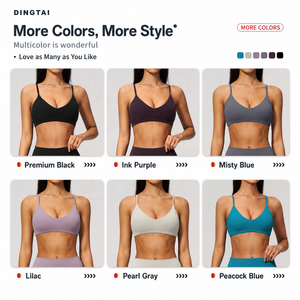 Ensemble de yoga 2 pièces Dingtai pour femme : Legging capri taille haute effet push-up et brassière de sport – Vente en gros OEM - Product Image 4