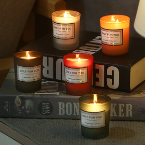 ขวดแก้วที่มีสีสันขวดแก้วราคาถูกขี้ผึ้งถั่วเหลืองเทียนหอมสำหรับขายส่ง - Product Image 4