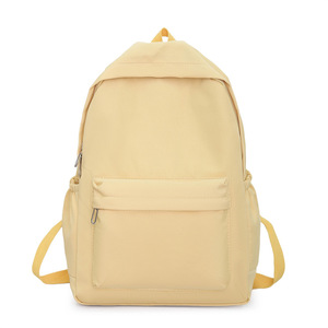 Solid Color Simple Design College Student School Travel Bag Burden Reduction Casual Large-Capacity Nylon <strong>Backpack</strong> - Product Image 5