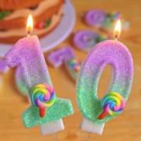 Accessoires créatifs personnalisés pour sucettes, bougies à chiffres dégradées pour la décoration de gâteaux d'anniversaire