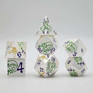 Ensemble de dés DND <span class=keywords><strong>5E</strong></span> Warrior <span class=keywords><strong>Dragon</strong></span> à bords tranchants, 6 couleurs, métal, D20, pour cadeau, jeu de société - Product Image 6