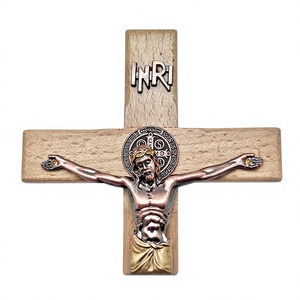 Crucifix en bois, croix de Jésus, suspendu, religieux, inspirant, INRI - Product Image 5