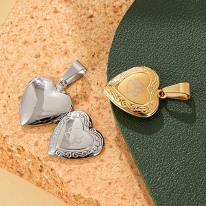 Yiwu Aceon Acier Inoxydable Lumière Médaillon Mémoire Cadeau Tourbillon S Texture Laser Gravé Logo Pet Patte <span class=keywords><strong>Photo</strong></span> Titulaire <span class=keywords><strong>Coeur</strong></span> <span class=keywords><strong>Pendentif</strong></span> - Product Image 4