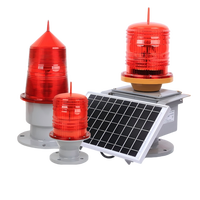 Luftfahrt-Hindernislicht Navigationsleuchte Solarbetriebene Hochhaus-Blinkleuchte Rote LED IP67 360° Strahlwinkel 200lm 100.000 Stunden