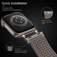 Correa de Repuesto Deportiva Ajustable con Bucle Elástico de Nailon Trenzado Compatible con Apple Watch 38 40 41 42 44 45 46 49mm