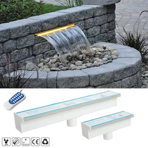 Outdoor 12v Ac 85-265v Underwater Acrylic Wall Mounted Swimming Pool Rgb Multicolor Changing Led Light Waterfall Descent