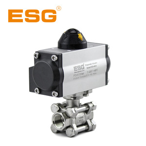 วาล์วบอลสแตนเลส ESG ขนาด 1 นิ้ว พร้อมตัวกระตุ้นลมแบบเกลียว ควบคุมน้ำแบบฟูลบอร์ วัสดุ 316 - Product Image 5