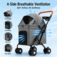 Poussette pour grand chien, capacité 40 kg, robuste, pliable, 4 roues en EVA, acier carbone, poussette pour animaux de compagnie personnalisée OEM