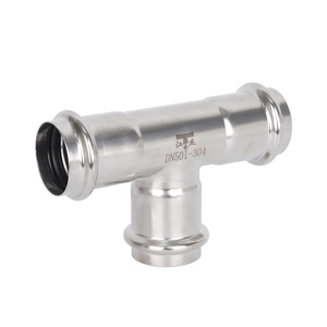 <span class=keywords><strong>Raccord</strong></span> en T à sertir à paroi mince en acier inoxydable 304 pour alimentation en eau, diamètre égal, connexion femelle DKV164, vente en gros pour l'ingénierie - Product Image 5