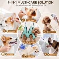 Harnais de toilettage pour animaux de compagnie, sac de contention moderne 7-en-1, silencieux, rechargeable par USB pour chiens et chats