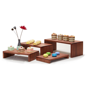 派对婚礼装饰甜点蛋糕架木桌高茶层面包展示架 - Product Image 1