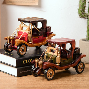 Modello di auto d'epoca <span class=keywords><strong>in</strong></span> <span class=keywords><strong>legno</strong></span> intagliato a mano elegante incisione artigianale per uso domestico Vintage decorazioni Creative per la casa - Product Image 4