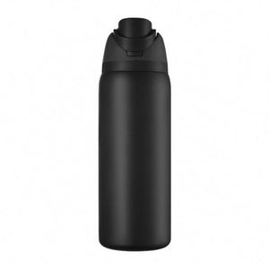 Venta al por mayor de fábrica: Vaso portátil ecológico de acero inoxidable de doble pared de 32 oz con tapa abatible y asa para frutas - Product Image 2