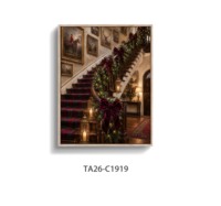 Décorations de Noël, peinture sur toile vintage, art mural, image de scène enneigée pour la décoration des fêtes