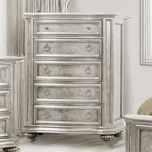 Juego de Muebles de Dormitorio Modernos de Madera Clara con Cabecera Tapizada, Cómoda y Mesitas de Noche - Product Image 2