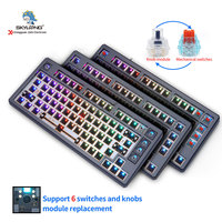 Skyloong Kit DIY Keyboard mekanis, kustom Mini GK75 75% Hot Swap RGB PCB CNC aluminium OEM