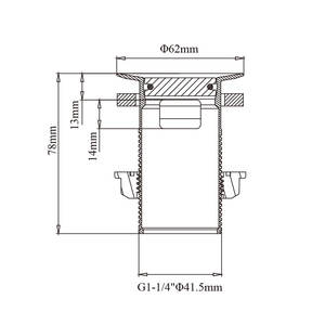 WaiiHO 019 - Desagüe de Lavabo Abatible de Latón Cromado Duradero con Rejilla de Desagüe para Baño - Product Image 1