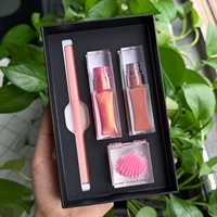 Kit de Maquillage Lèvres 4-en-1 Hydratant et Imperméable, Marque Privée, Végan, Fini Mat et Brillant, avec Crayon et Masque pour les Lèvres, Coffret Cadeau Brillant à Lèvres