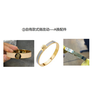 กำไลข้อมือแฟชั่นผู้หญิงเคลือบทอง 18K กว้าง 12 มม. ประดับด้วยเคลือบสีสันสดใส พร้อมส่ง วัสดุสแตนเลส - Product Image 2