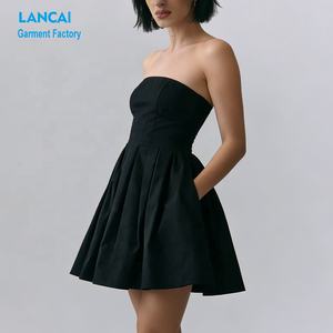 Fabricant de vêtements OEM – Nouvelle arrivée : Robe mini tube moulante en coton, sexy et sans bretelles, idéale pour l'été - Product Image 2