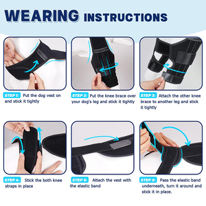 Rodillera doble para perro para piernas traseras de LCA rasgadas Rodillera doble ajustable para perro para piernas traseras Lesiones de ligamentos para aliviar el dolor - Product Image 5
