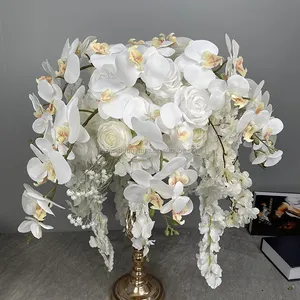Cheap Price Wedding Decoration Table Lots Artificial Flower Orchid Arrangement Silk Flower Ball Centerpiece for Event