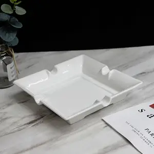 Custom Logo Cheap White Square Induction Cooker Glass Nordic Restaurant Ceramic Dish Plate