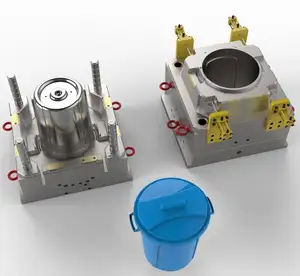 Plastic Injection Bucket with lid mold Handle Mould