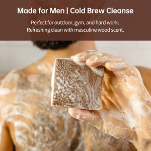 Мужское отшелушивающее мыло, натуральное твердое мыло для ванны, изготовленное из холодного отжима - Product Image 4