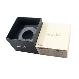 Hot sale essential oil skin care cosmetic paper rigid box lid and base paper box with emboss and EVA inner tray