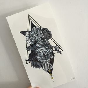 Pegatina Inteligente OEM ODM <span class=keywords><strong>de</strong></span> Alta Calidad, Tatuaje Temporal Impermeable <span class=keywords><strong>de</strong></span> Media Manga con Diseño <span class=keywords><strong>de</strong></span> Rosa y Flor Gris para <span class=keywords><strong>Hombre</strong></span>, Guangdong - Product Image 1